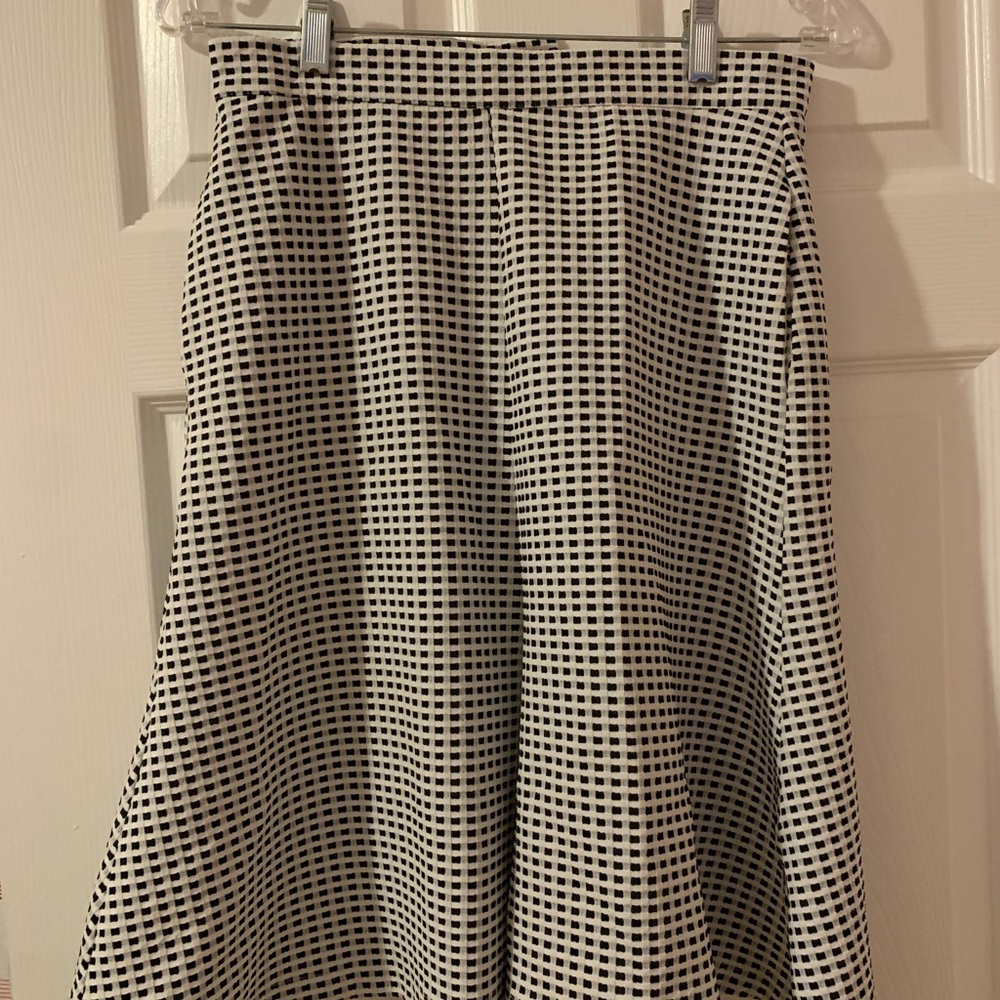 Maison Jules Black and White Midi A-Line Skirt